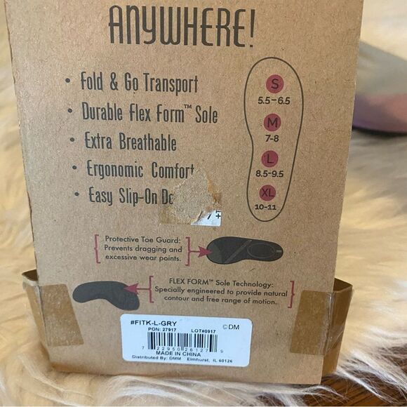 FITKICKS Women's Foldable Slip-On Sneakers Gray Size 8.5-9.5 - Picture 10 of 15